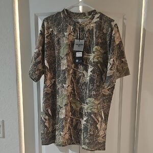 Relaxed Fit Men's Camo Short-Sleeve Shirt - Green/Brown
